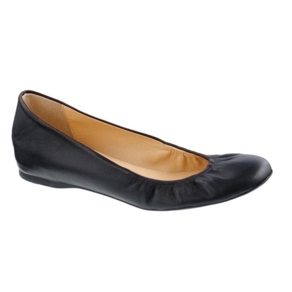 JCrew Leather Cece Flats in Black, Size 6
